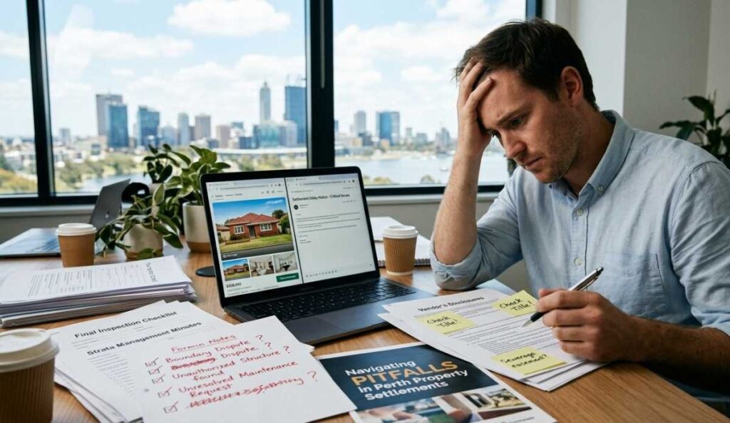 man having problem with property